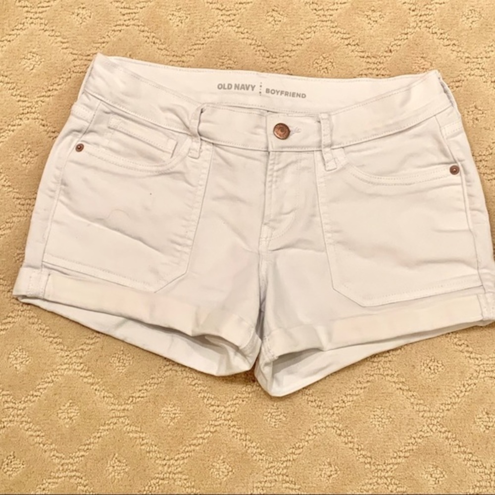 Old Navy White Denim Boyfriend‎ Short Shorts